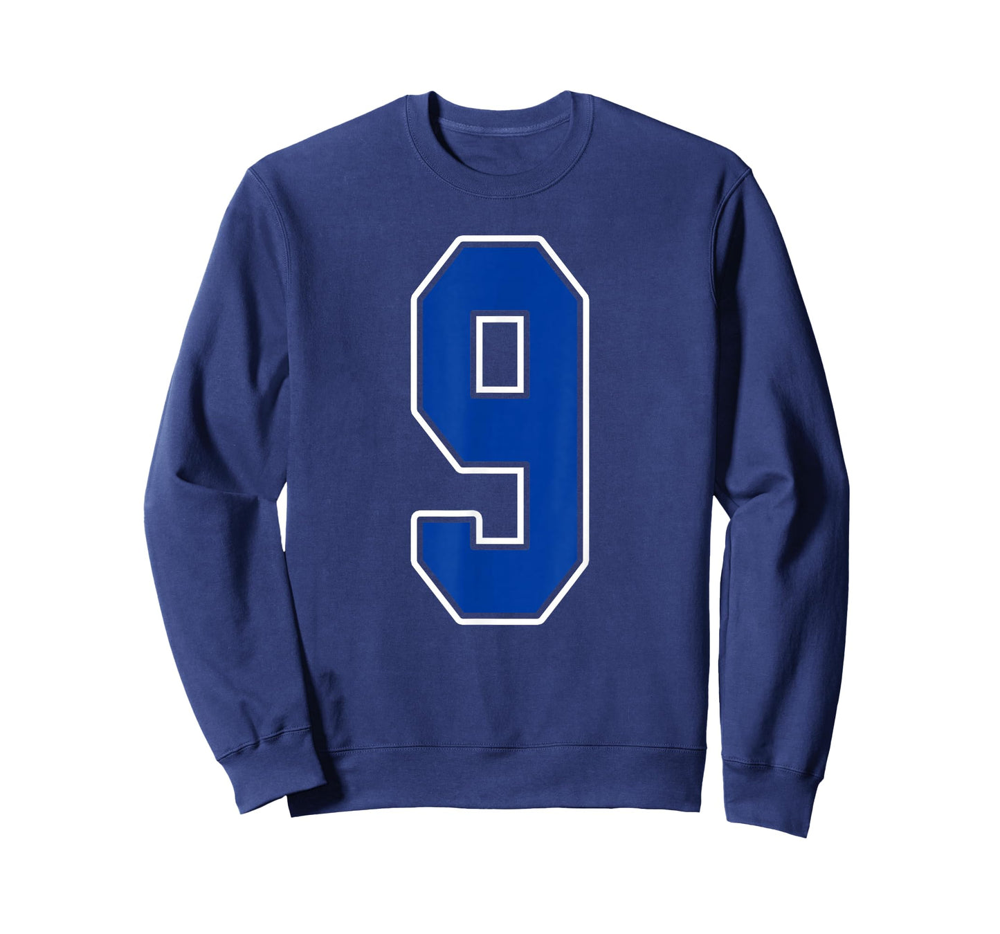 Royal Blue and White Number 9 Jersey Player Uniform #9 Fan T-Shirt