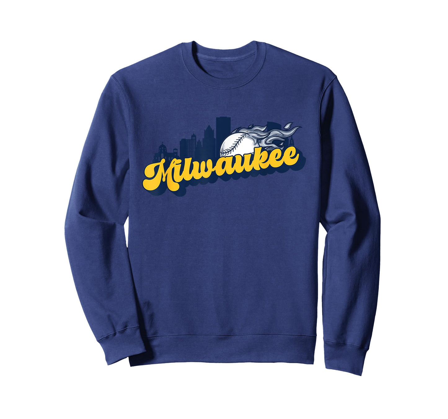 Milwaukee Baseball Vintage City Skyline Retro Baseball Lover T-Shirt