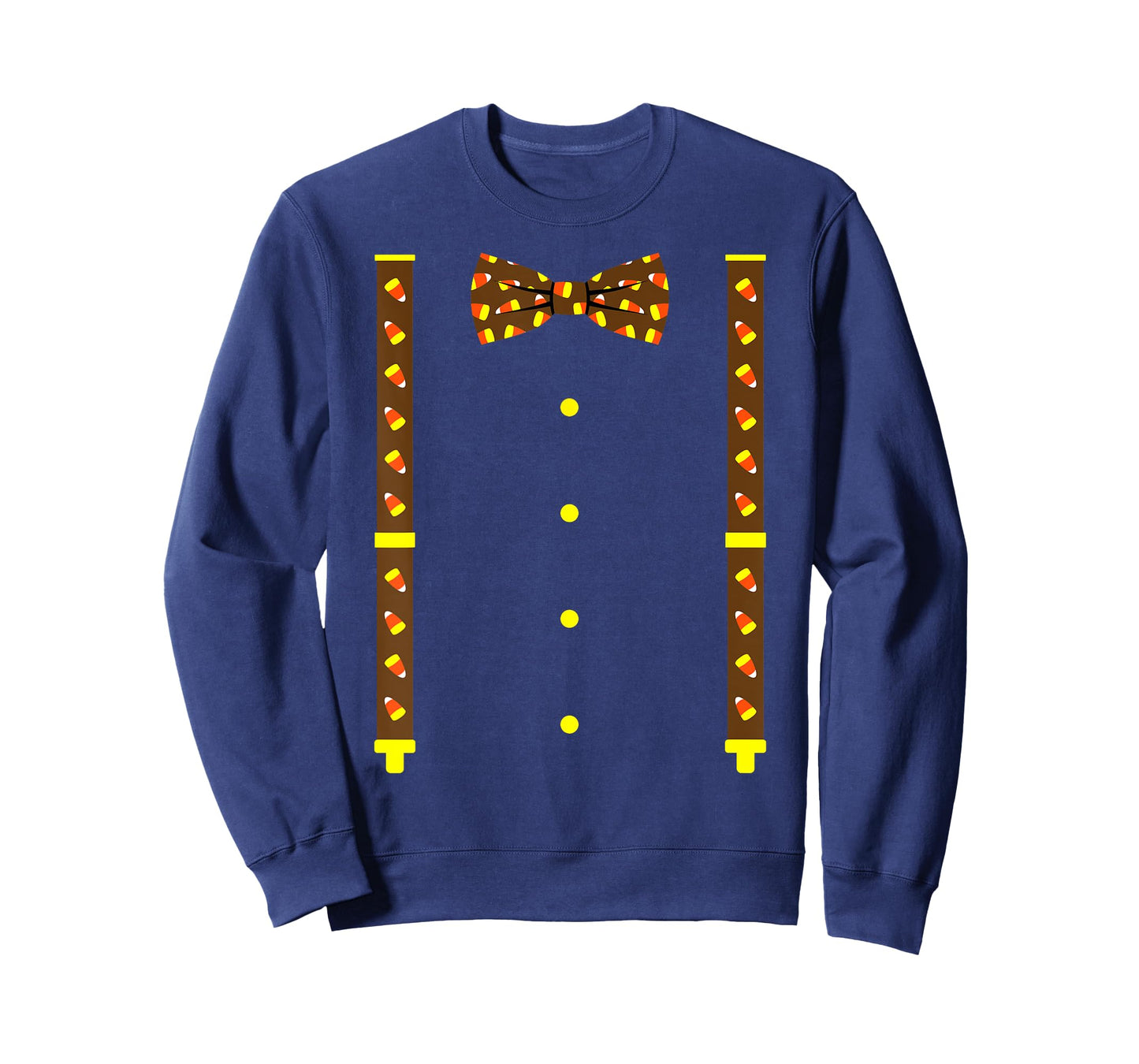 Candy Corn Bow Tie And Suspenders Halloween Costume T-Shirt T-Shirt