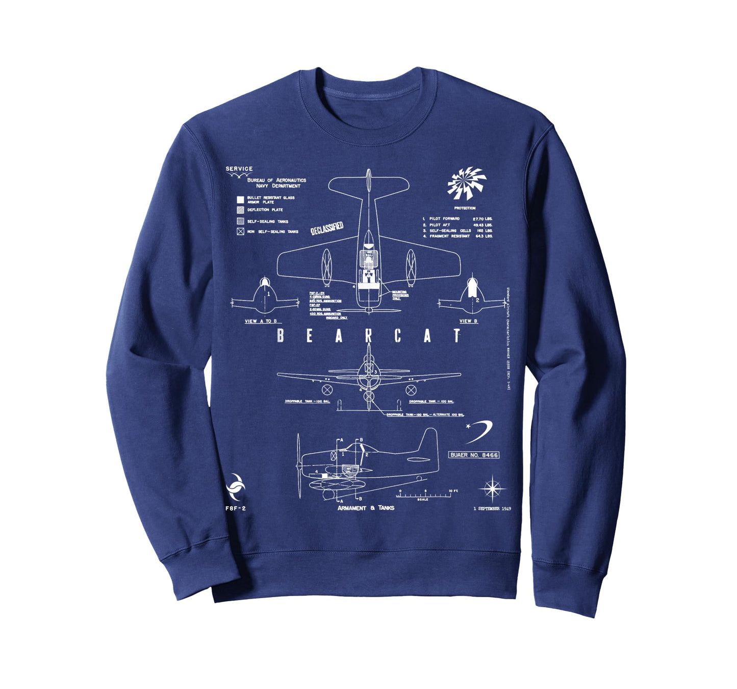 Grumman F8F-2 Bearcat Armament And Tanks Fighter Aircraft T-Shirt