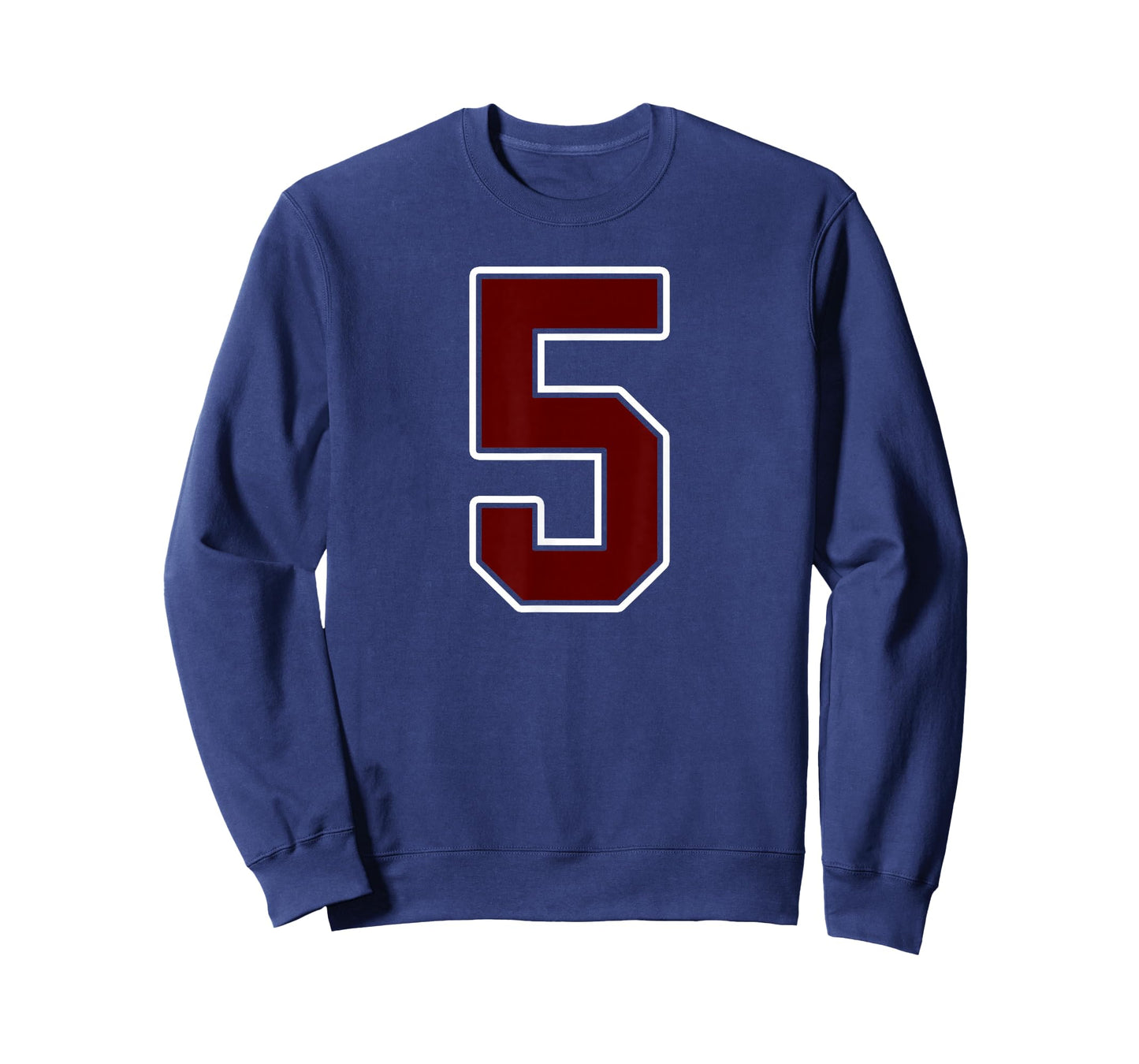 Maroon and White Number 5 Jersey Player Uniform #5 Fan T-Shirt