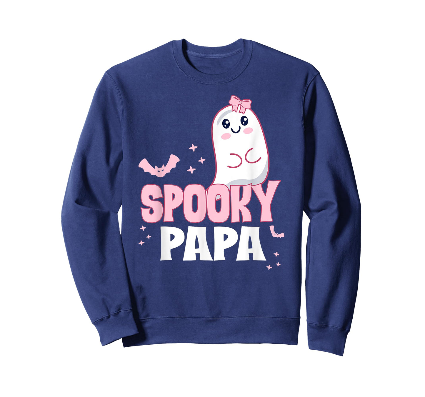 Spooky Papa Family Cute Pink White Ghost Boo Halloween T-Shirt