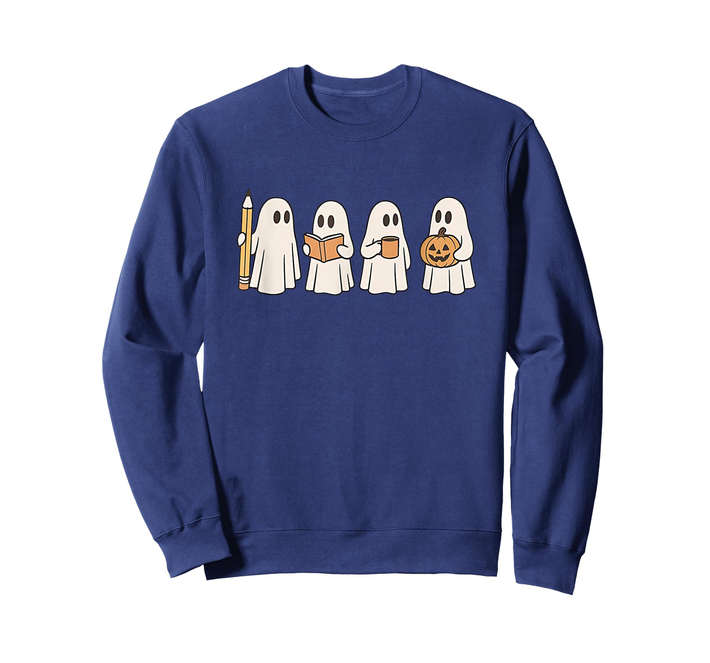 Halloween Teacher Cute Ghosts with Pencil Book Coffee T-Shirt