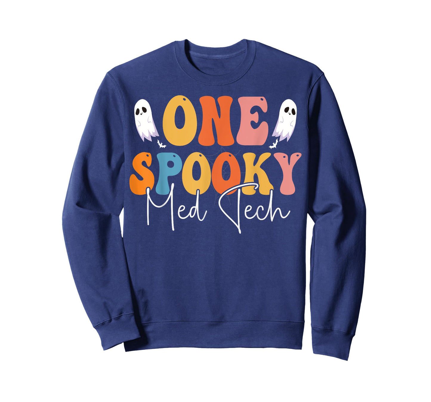 One Spooky Med Tech Groovy Funny Women Ghost Boo Halloween T-Shirt