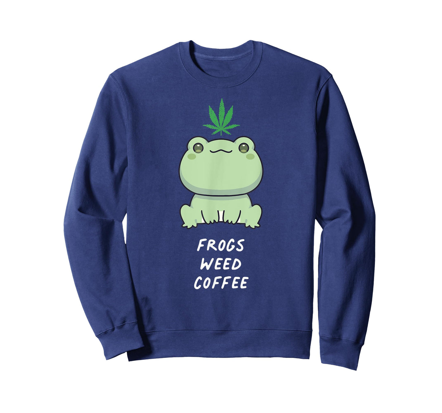 Frogs Weed Coffee Kawaii Aesthetic Cannabis Marijuana Leaf T-Shirt