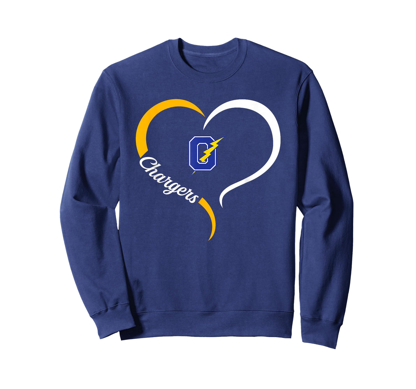 Oxford Chargers Logo Half Heart Slogan HS T-Shirt