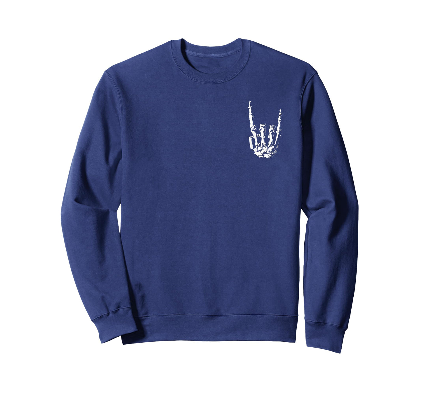 Halloween Rock On Skeleton Hand Sign Rock & Roll Pocket T-Shirt