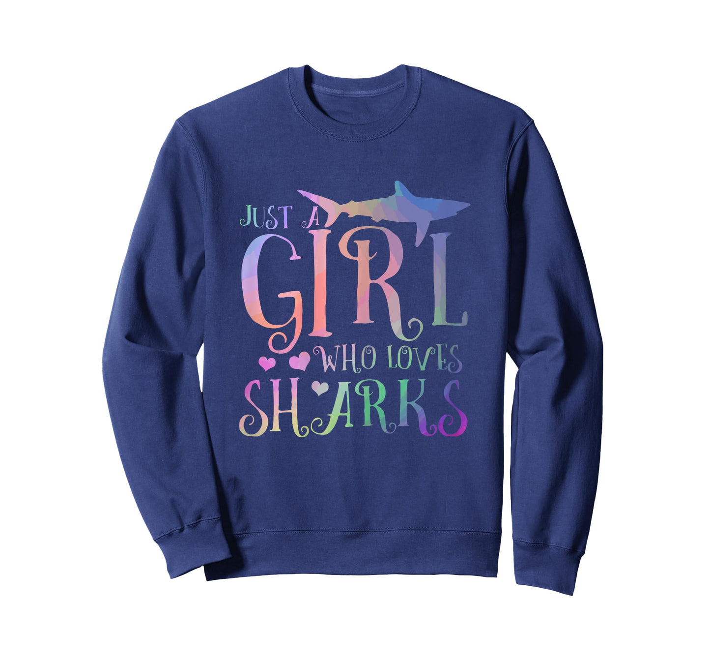 Just A Girl Who Loves Sharks Funny Watercolor Fishing Gift T-Shirt