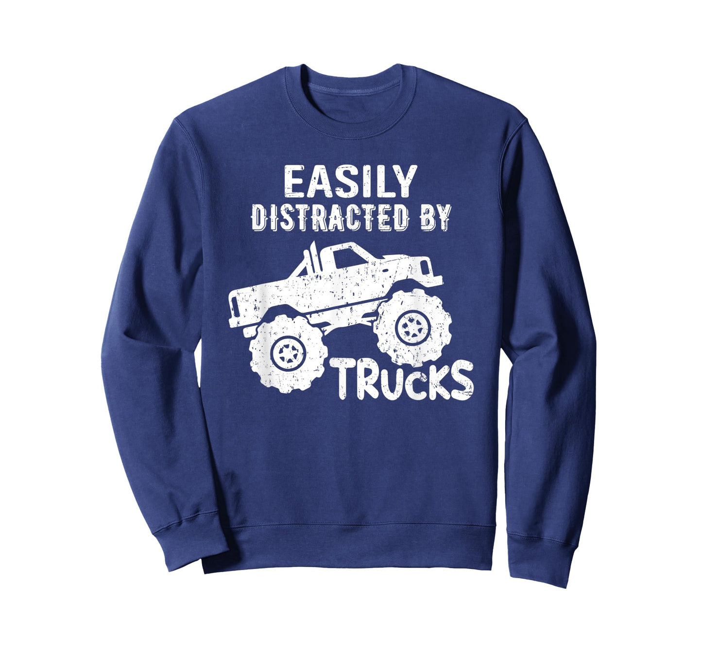 Easily Distracted By Trucks Truck Lover Vintage Distressd T-Shirt