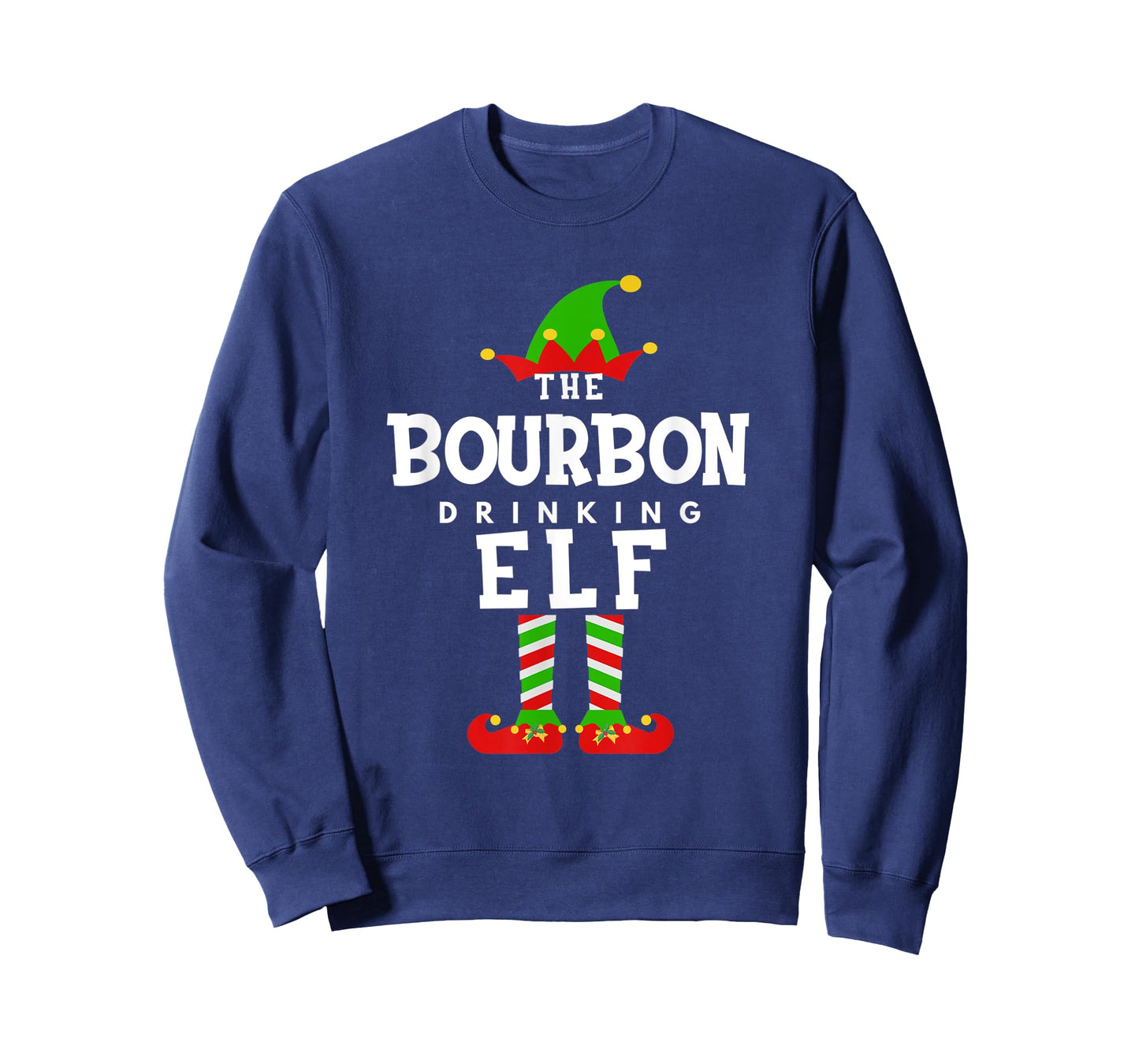 The Bourbon Drinking Elf Costume Christmas Morning Matching T-Shirt