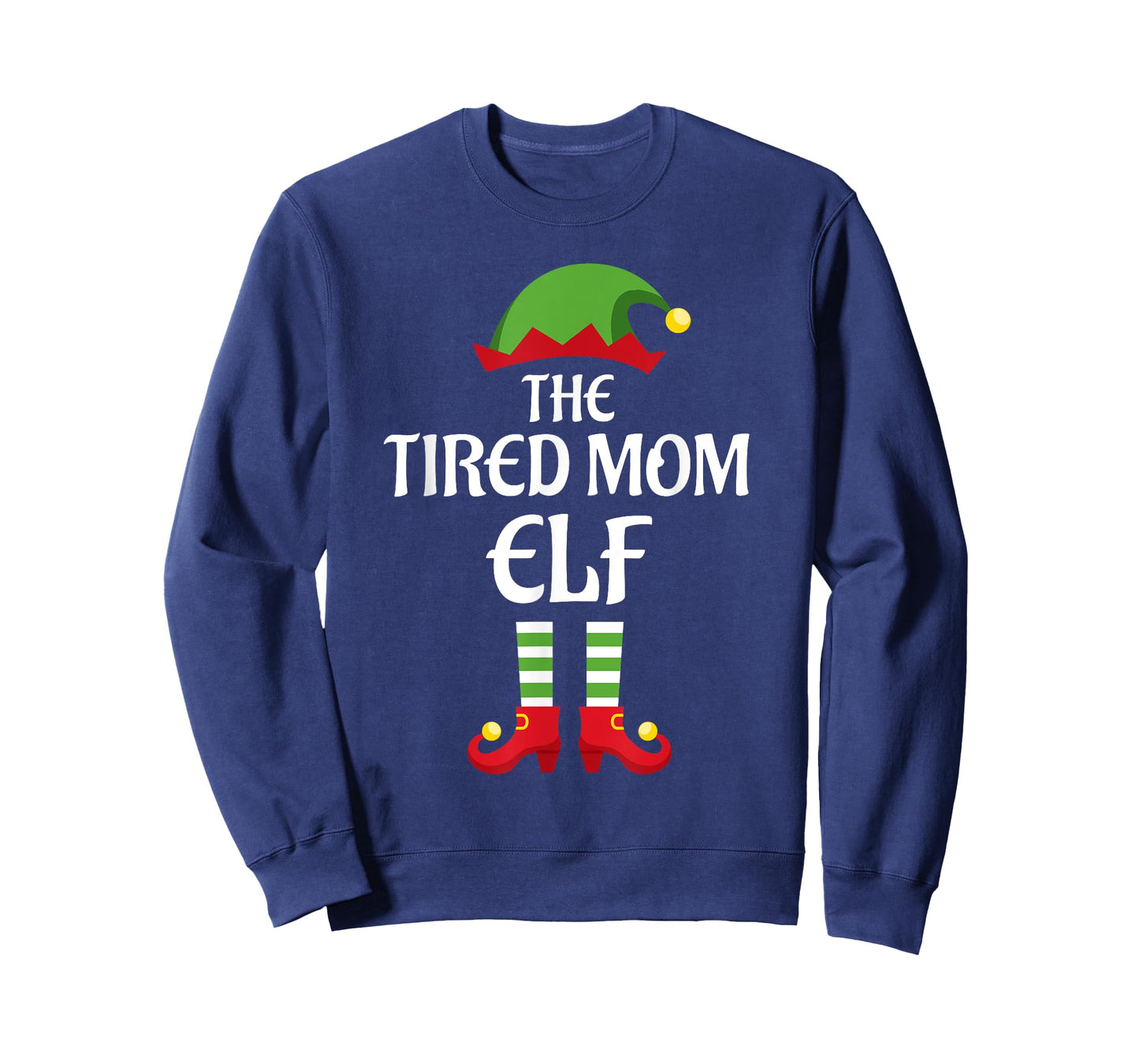 Tired Mom Elf Family Matching Group Christmas T-Shirt