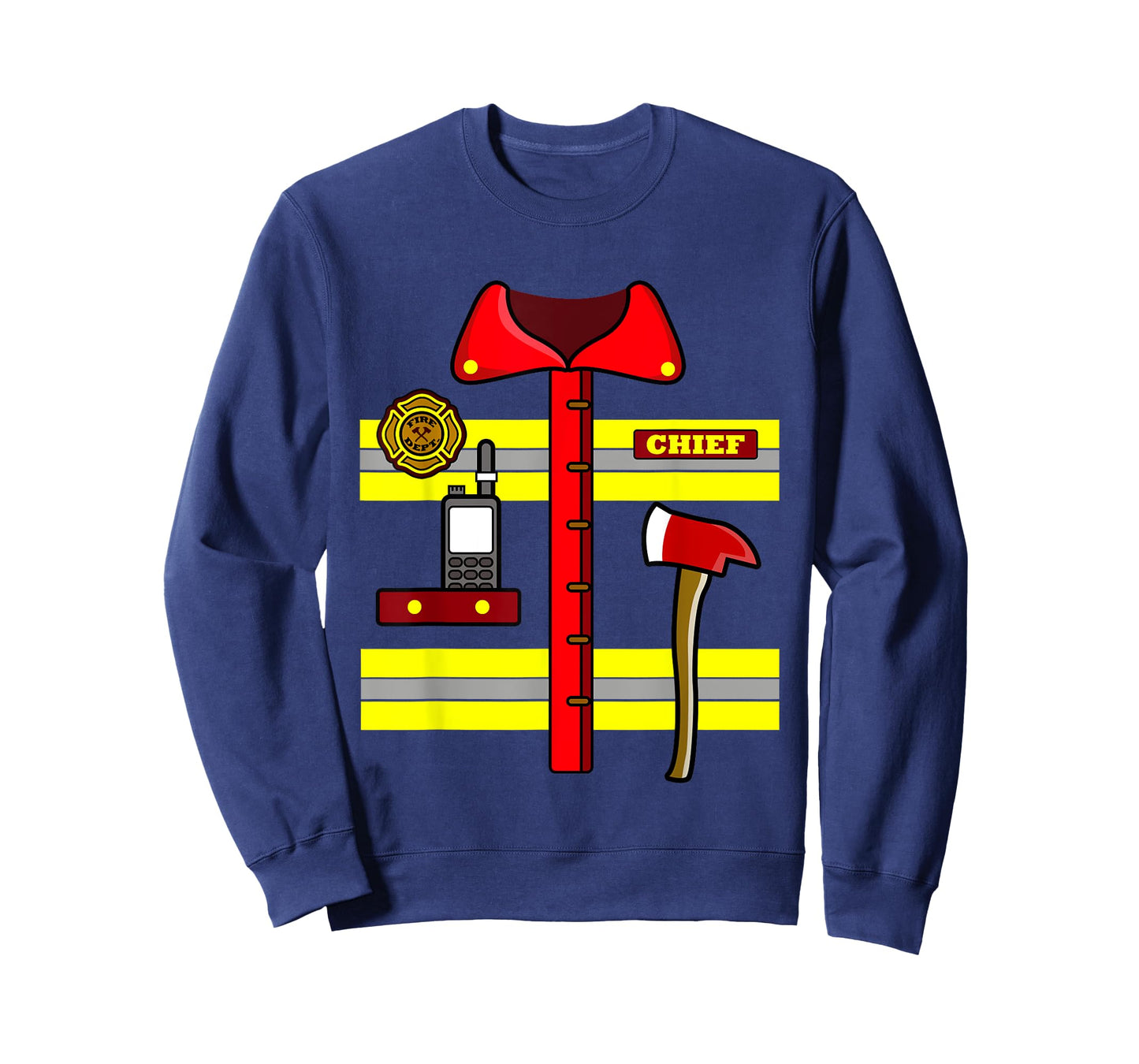 Adult Kids Halloween Fireman Firefighter Costume T-Shirt