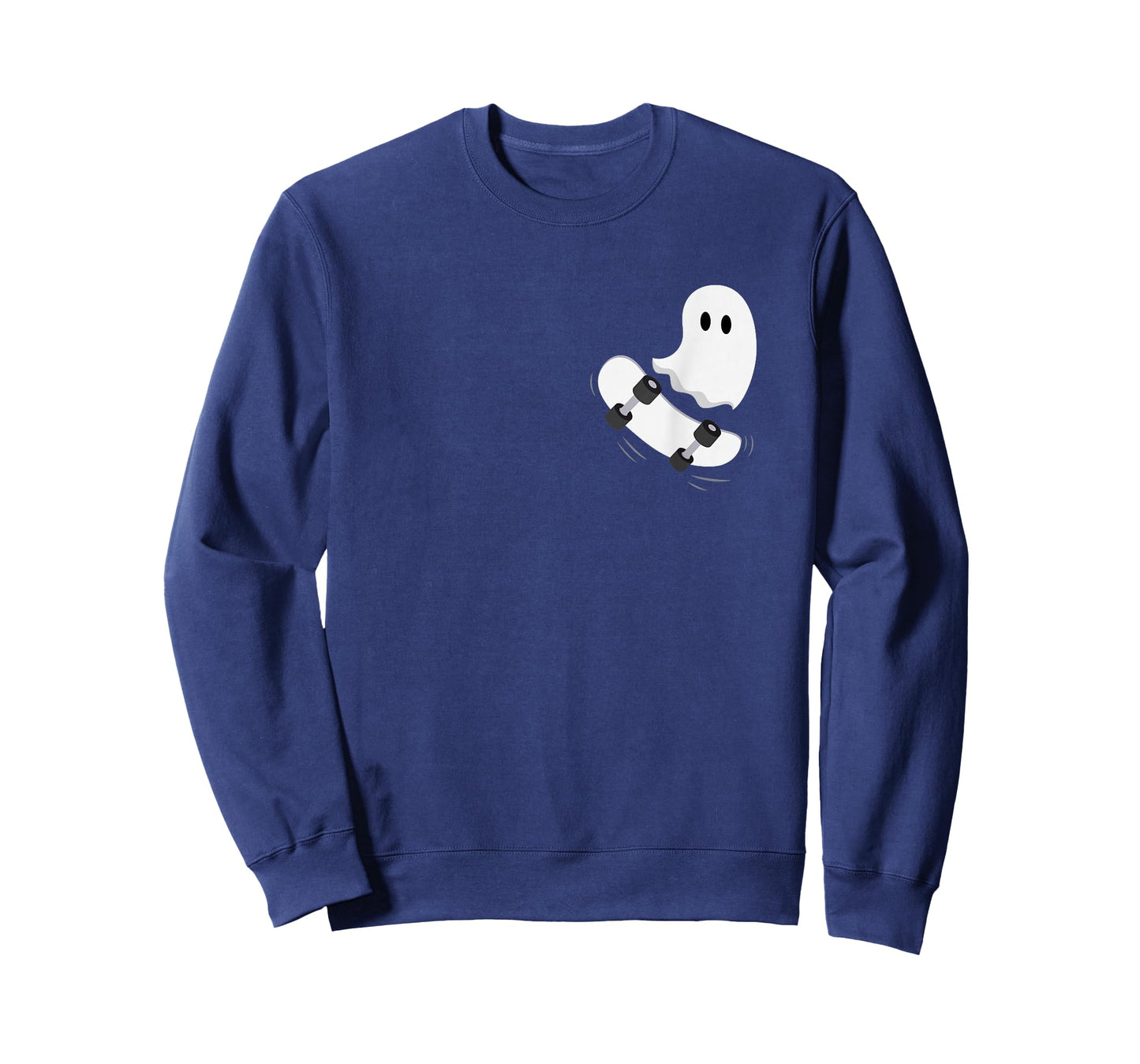 Ghost Skateboard Lazy Halloween Costume Funny Skateboarding T-Shirt