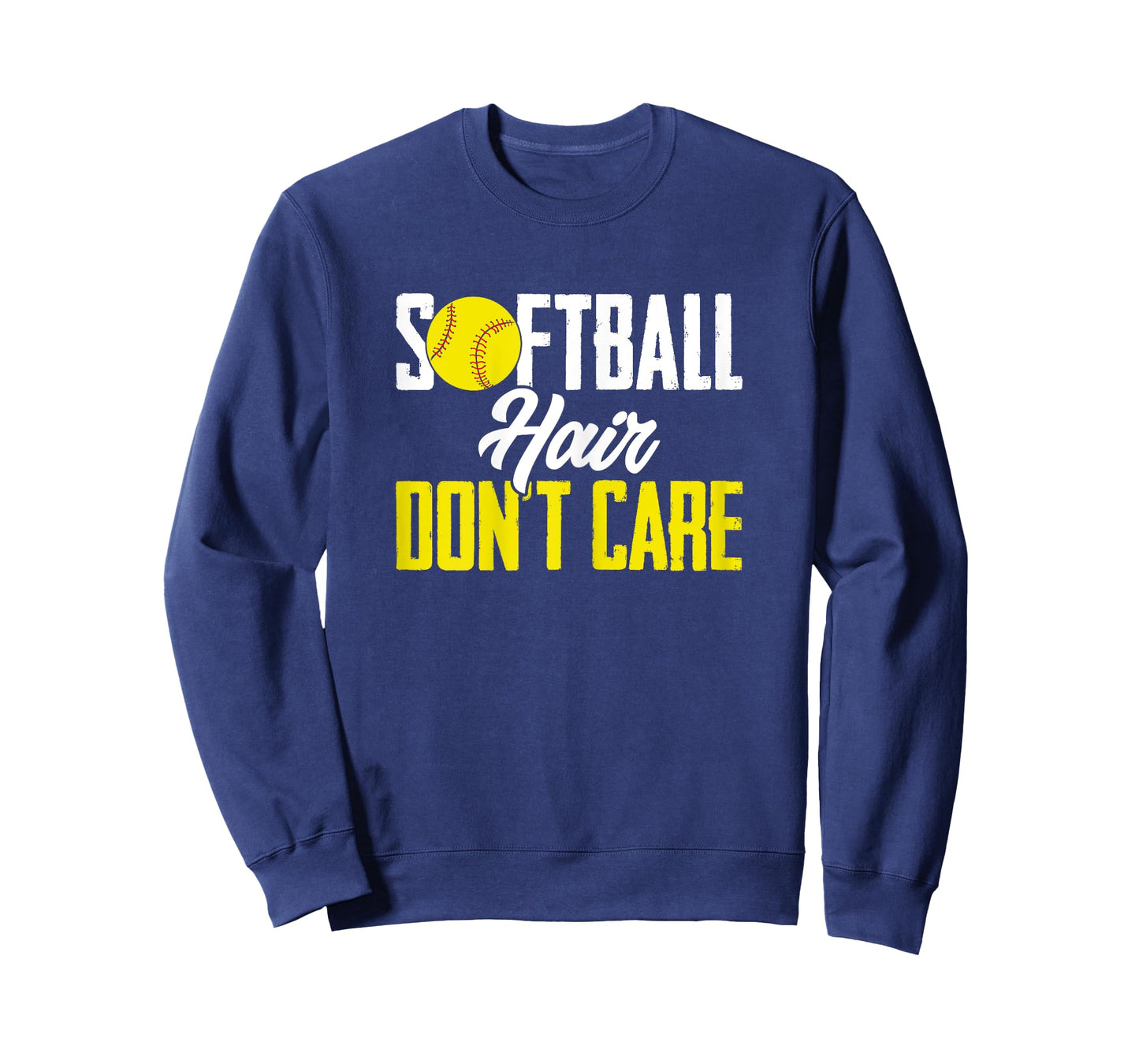 Softballer Funny Sports Softball Hair Don'T Care T-Shirt