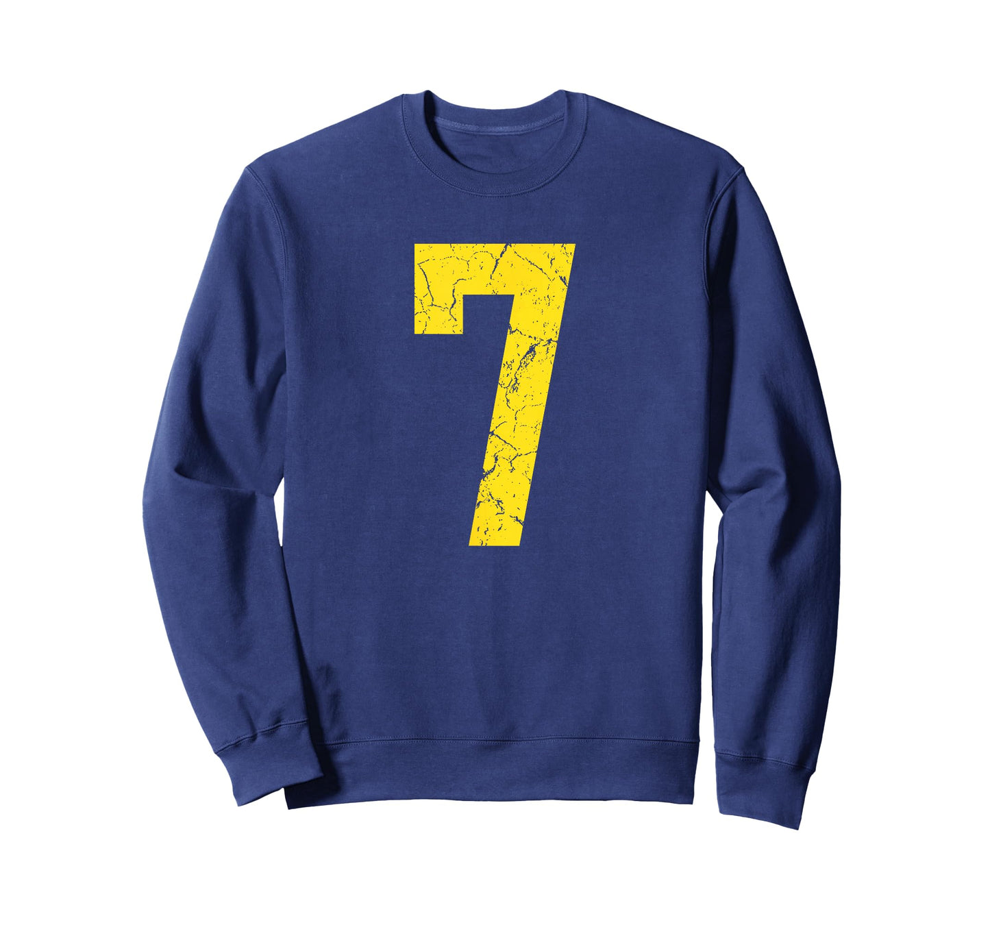Distressed Bright Gold Number 7 Jersey Player Uniform #7 T-Shirt