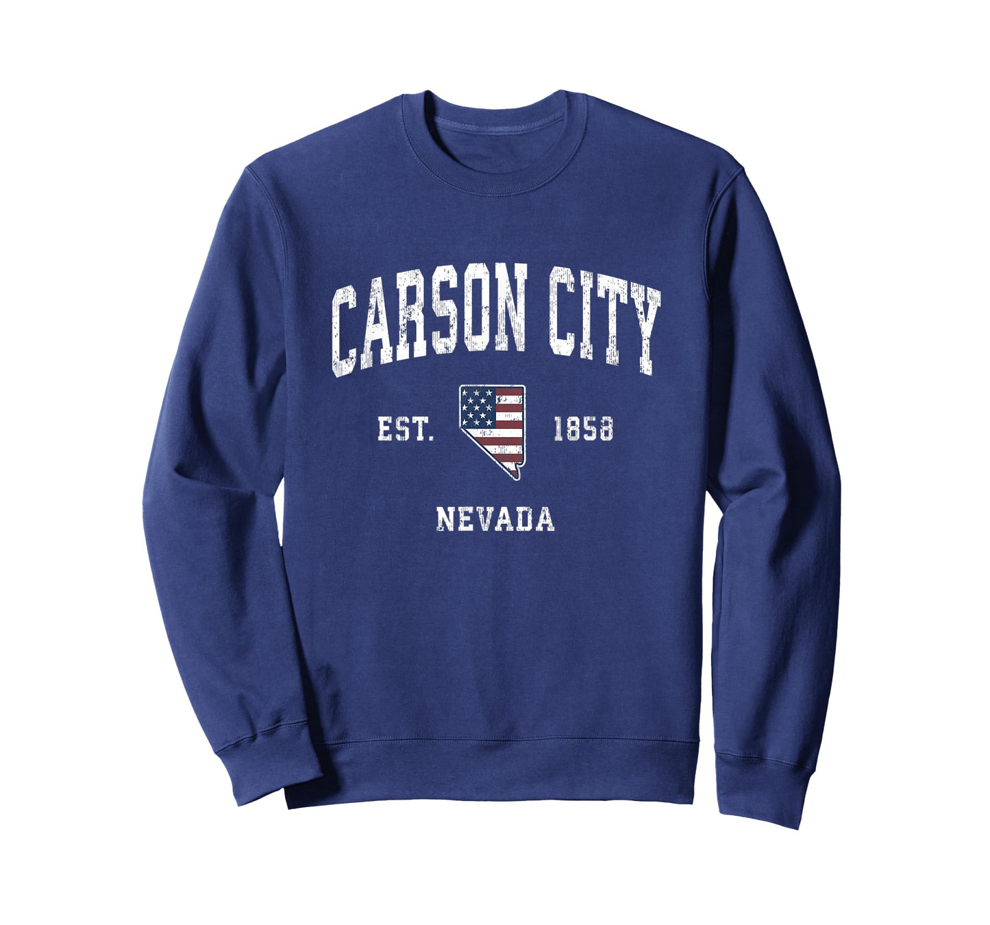 Carson City Nevada NV Vintage American Flag Sports Design Women Kids Men T-Shirt