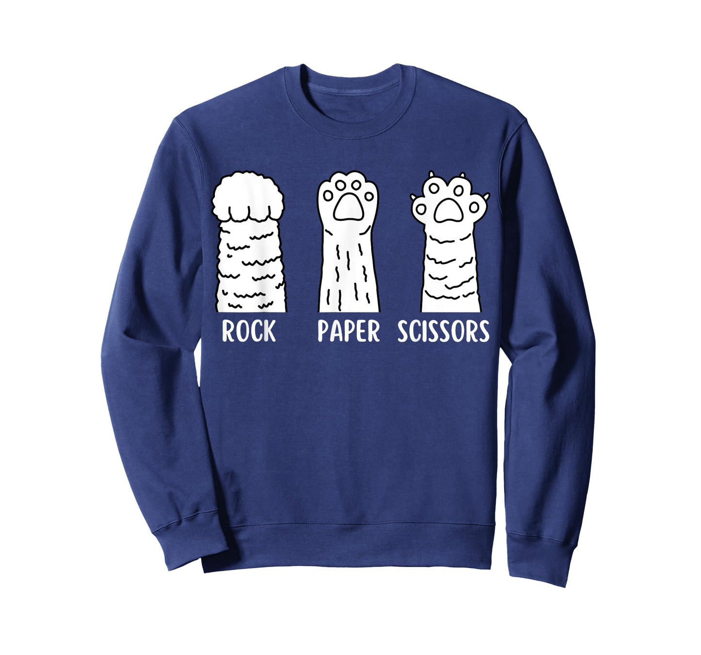 Funny Cat Animal Rescue Pet Lover Apparel Rock Paper Scissors Hand Game Cute Paw Funny Cat T-Shirt
