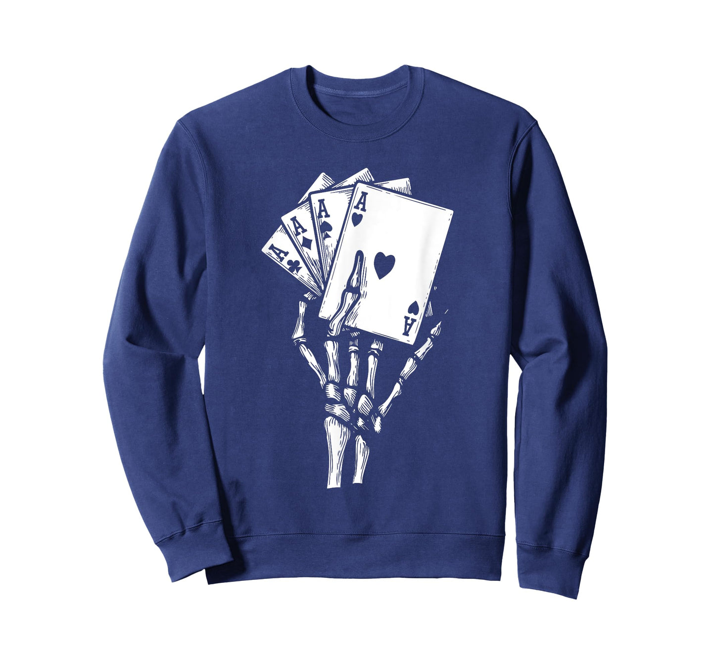 Skeleton Hand Playing Card Lazy Halloween Costume Poker T-Shirt