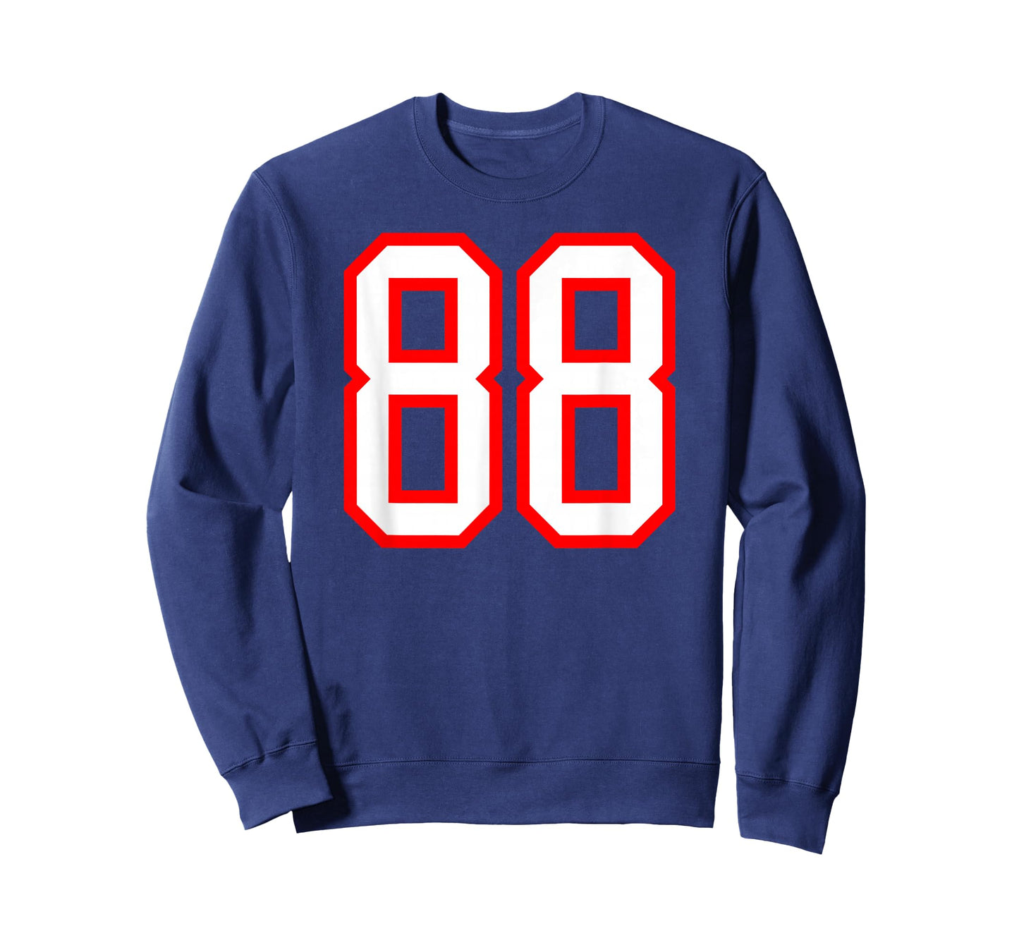 Number #88 White Red Plain Number T-Shirt