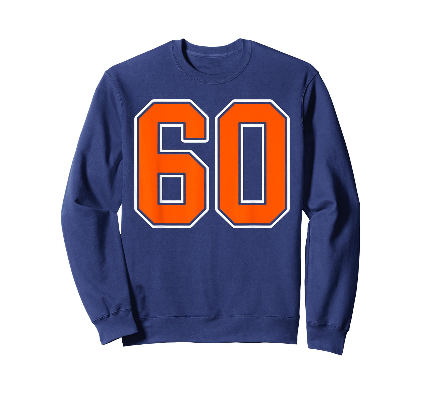 Orange White Number 60 Jersey Player Uniform #60 T-Shirt