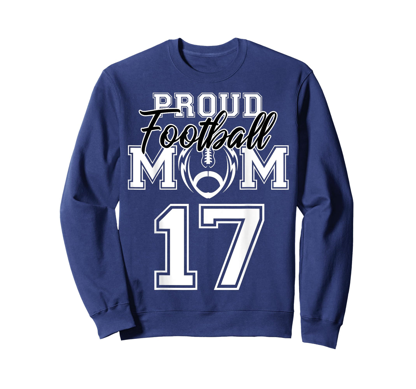 Custom Proud Football Mom Number 17 Personalized Women T-Shirt