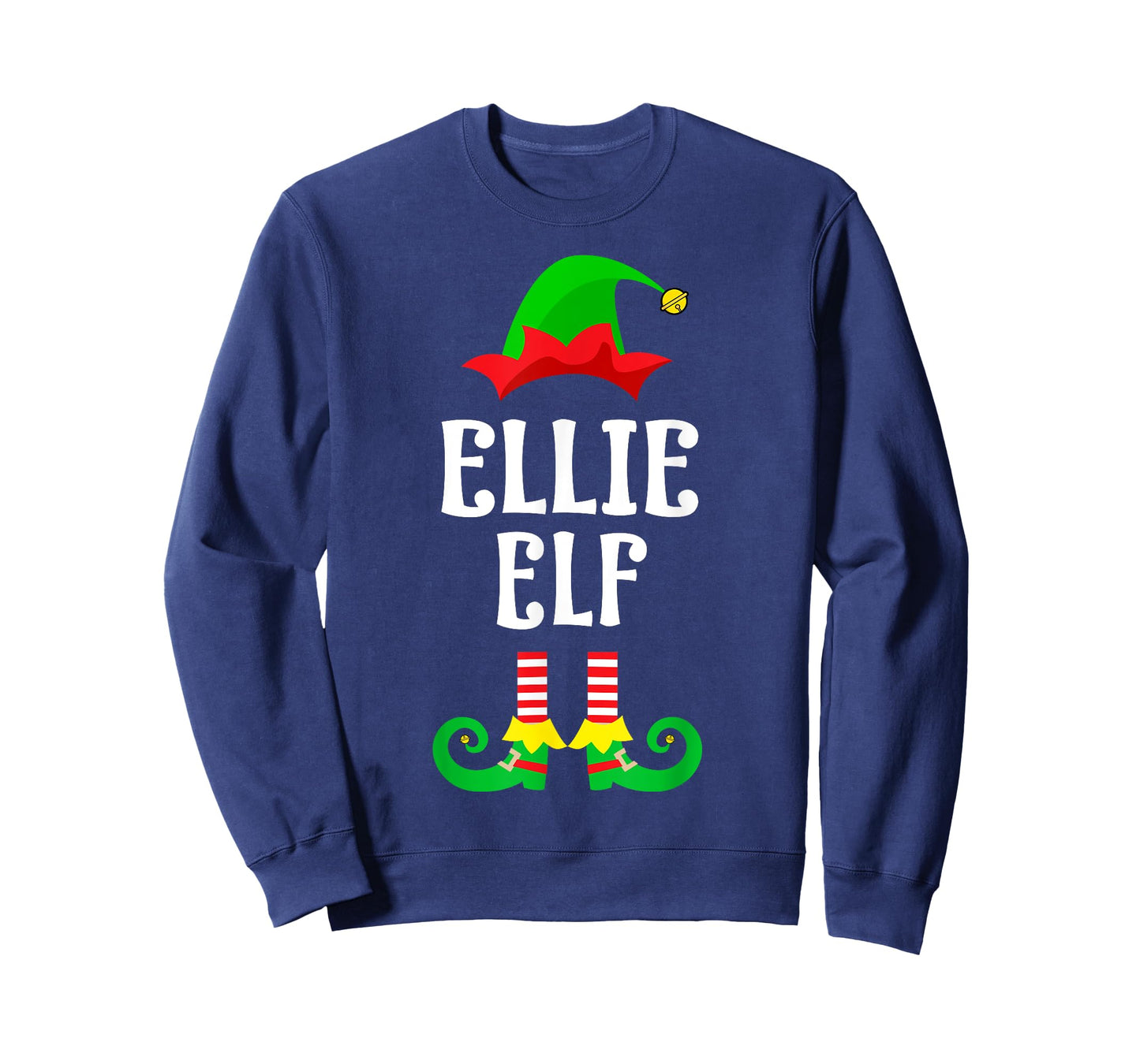 Ellie Elf Personalized Name Christmas Family Matching T-Shirt