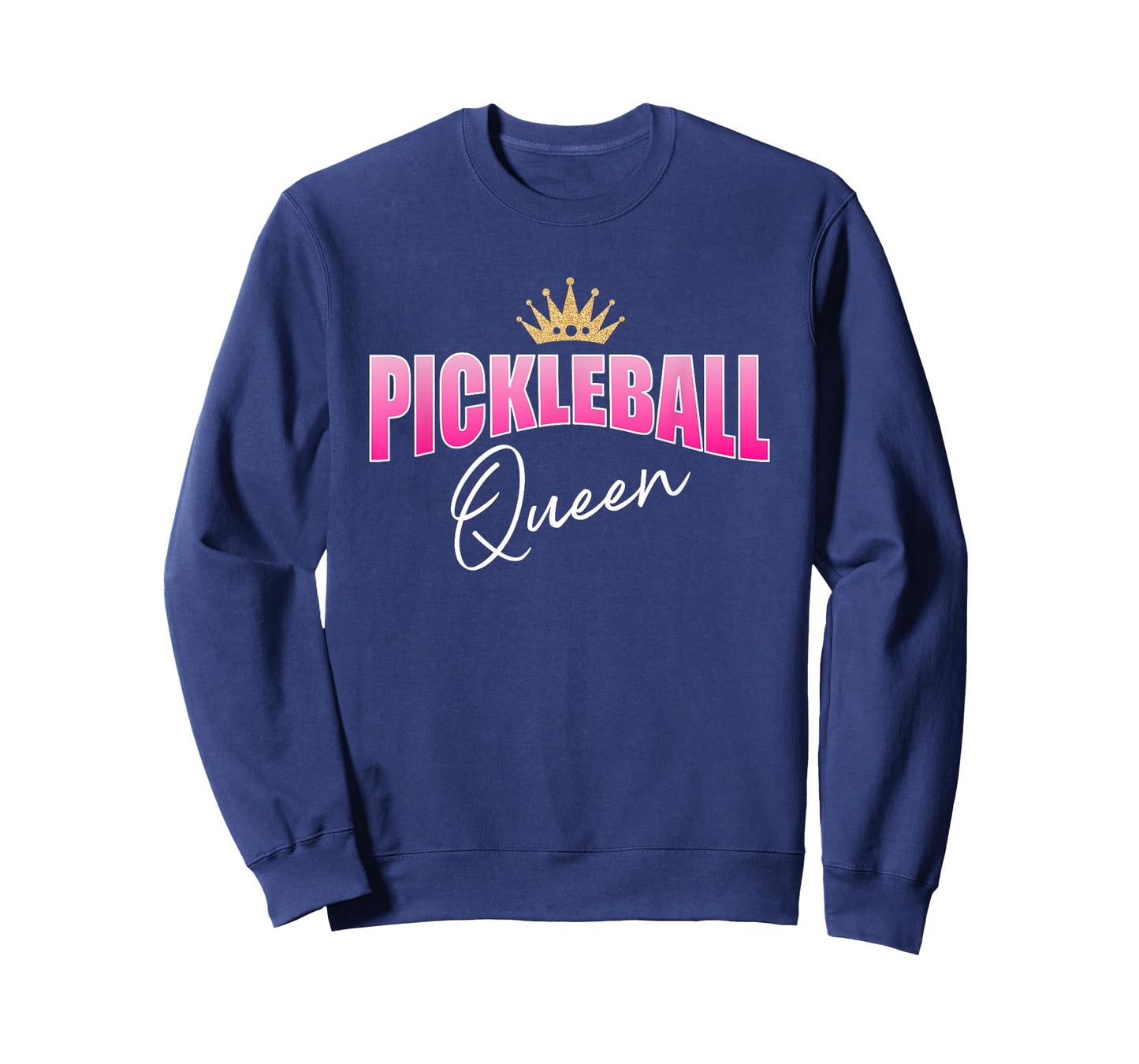 Pickleball Queen Pink White With Gold Crown T-Shirt