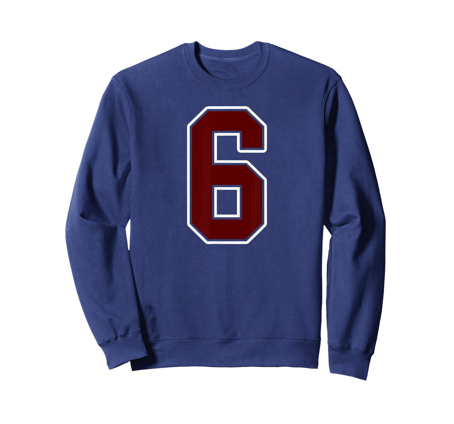 Maroon and White Number 6 Jersey Player Uniform #6 Fan T-Shirt
