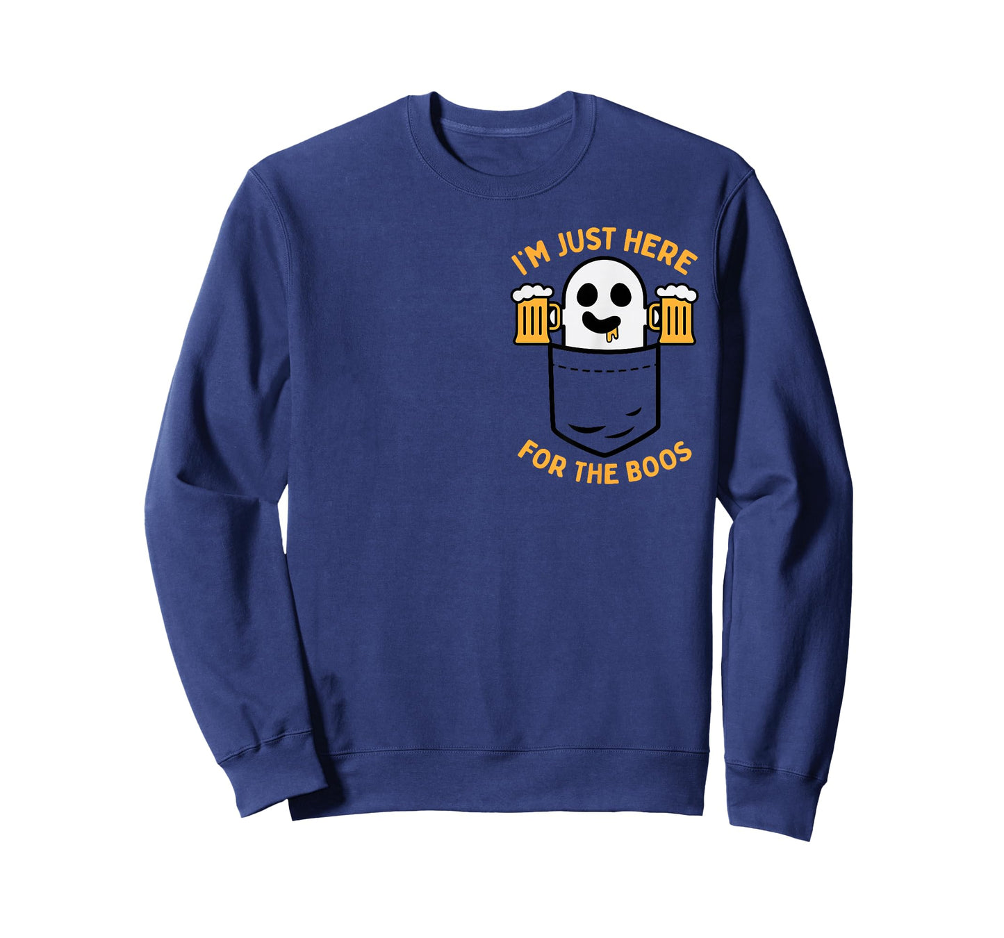I'm Just Here For The Boos Cute Pocket Ghost Beer Halloween T-Shirt