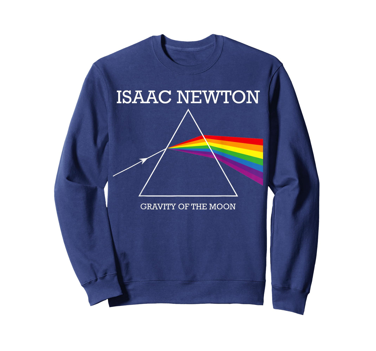 Nerdy Isaac Newton Prism Gravity of the Moon Rock Music Geek T-Shirt