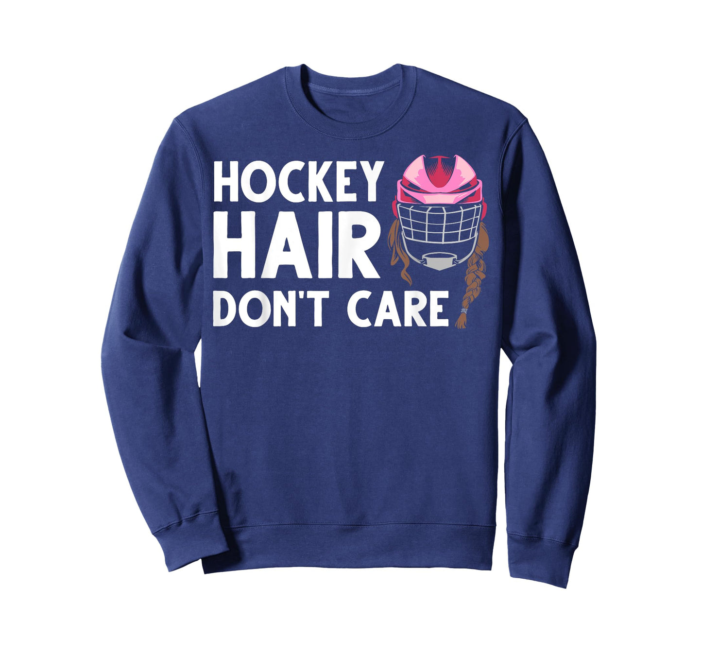 Funny Ice Hockey For Women Girls Field Hockey Helmet Hair T-Shirt