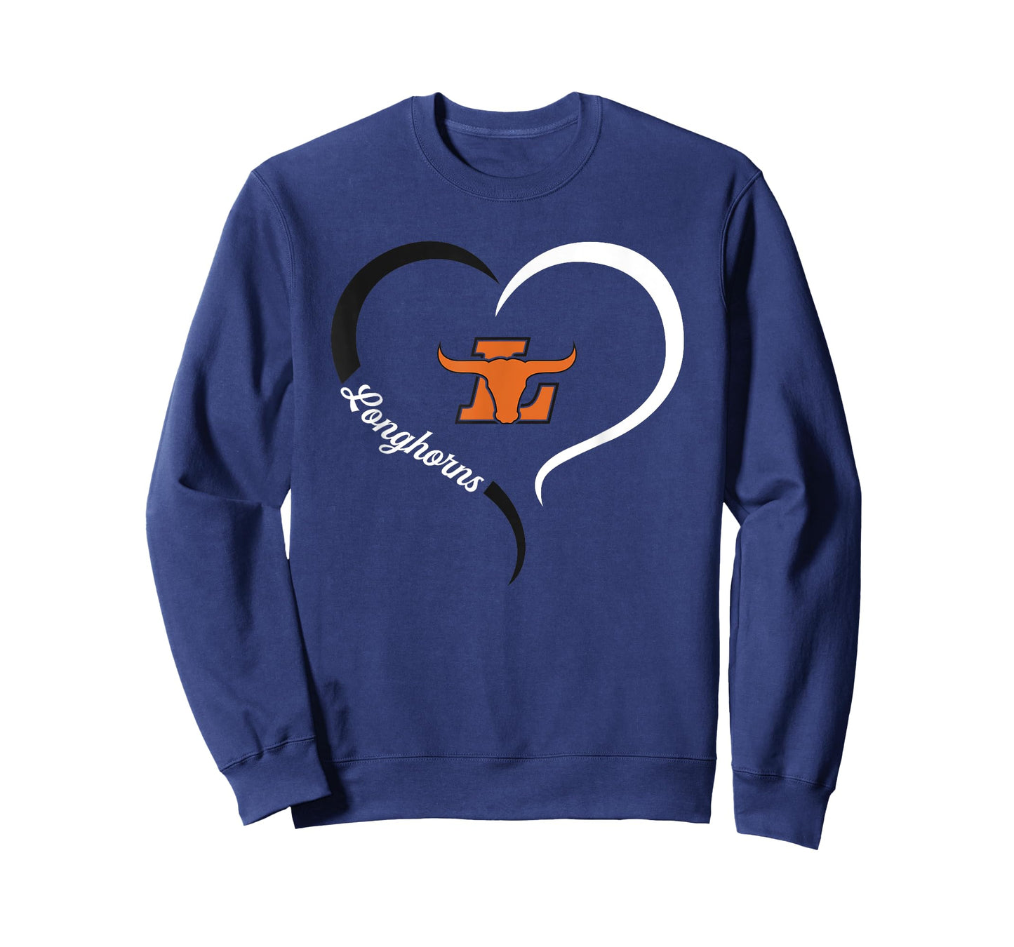 Lanier Longhorns Logo Half Heart Slogan HS T-Shirt