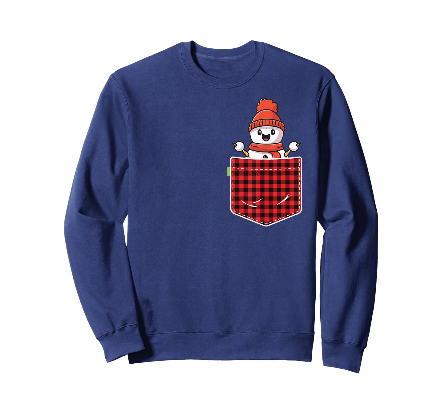 Christmas T Shirt For Women Kids Pocket Snowman Red Plaid T-Shirt