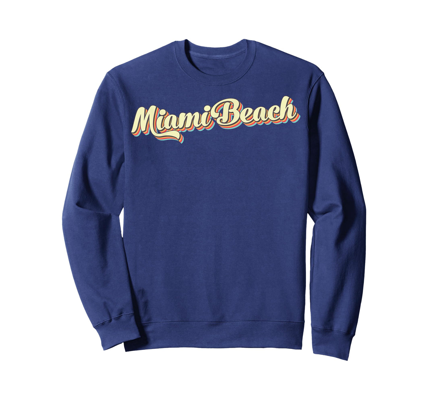 Miami Beach TShirt Retro Art Baseball Font Vintage T-Shirt