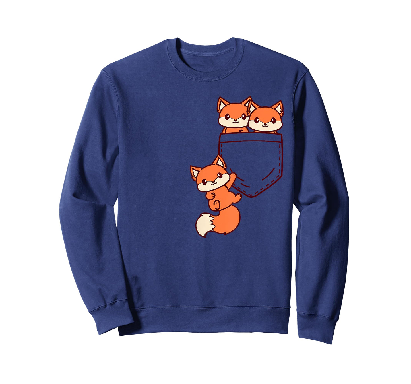For Fox Lovers Cute Kawaii Baby Fox In Pocket T-Shirt