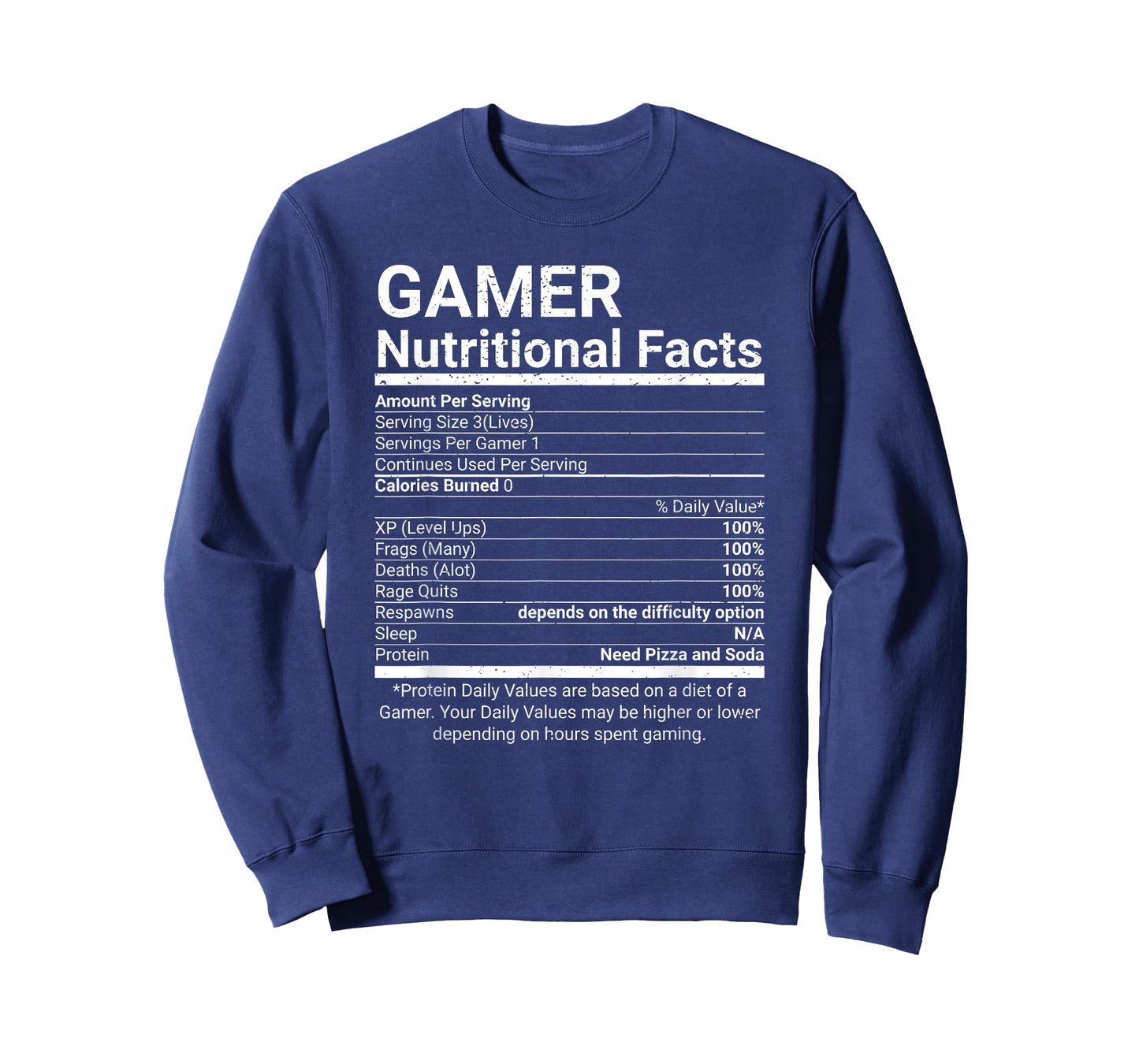 Gamer Nutrition Facts Video Games Computer Nerd T-Shirt