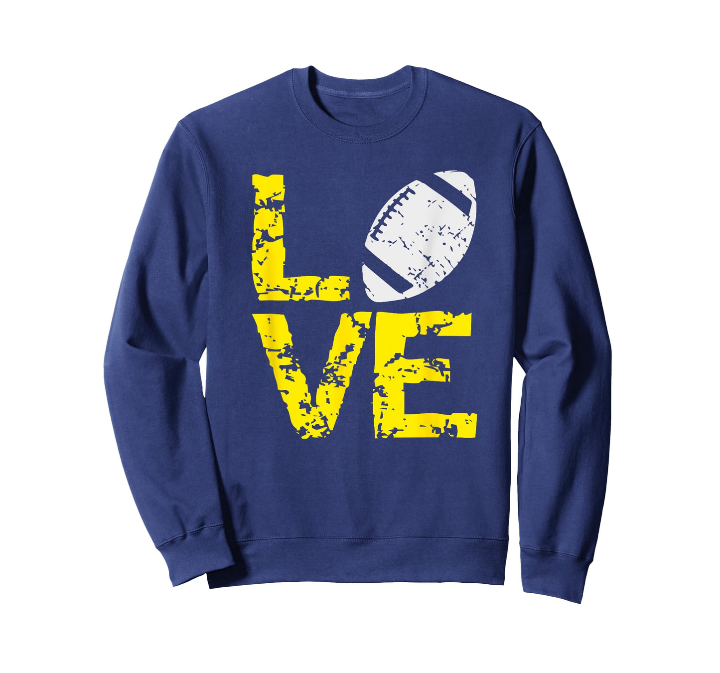 Game Day Distressed Tees Grunge Love Football Ball Yellow Gold Team Colors T-Shirt