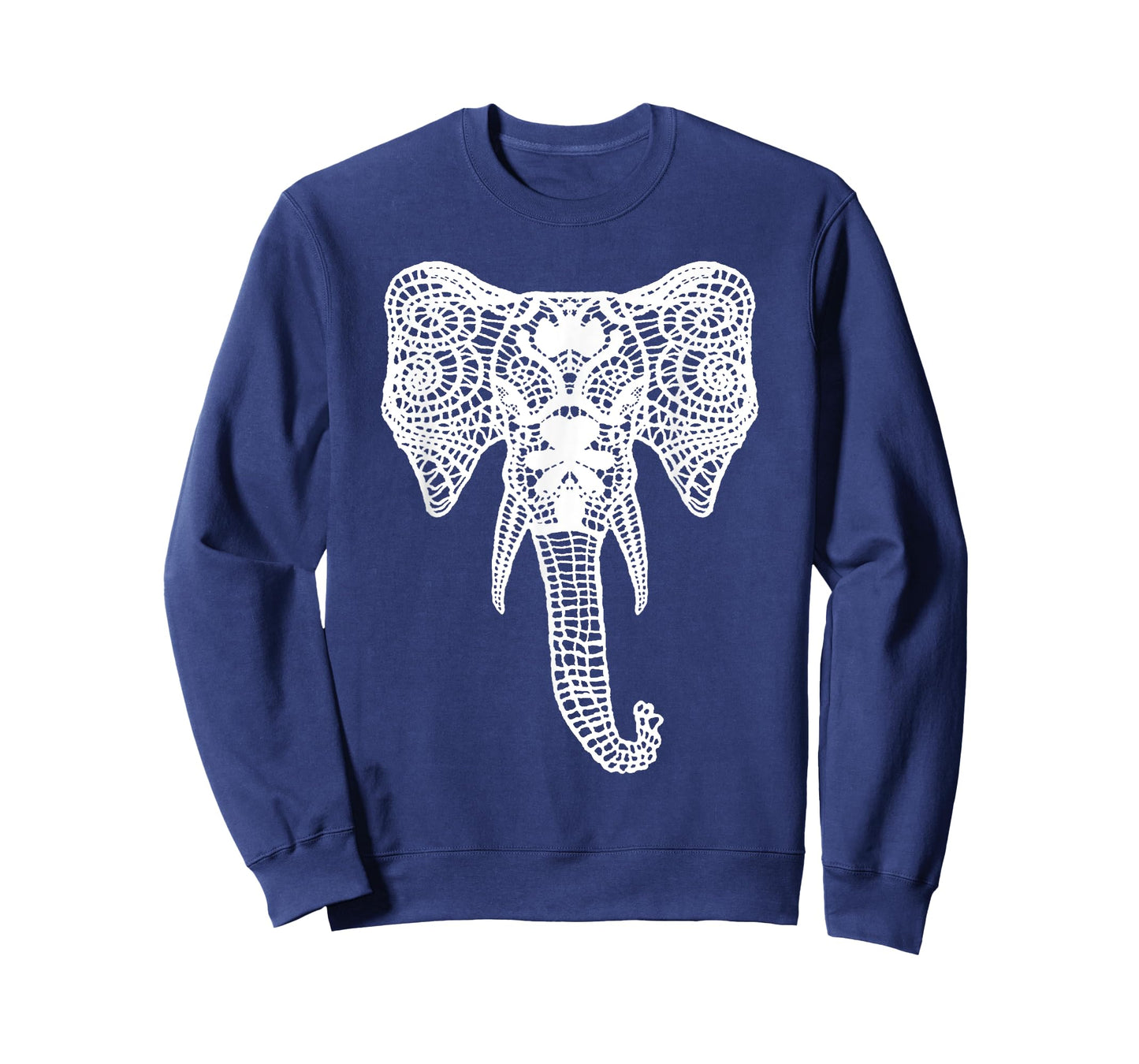 Elephant Design Elegant white Lace Elephant Head T-Shirt