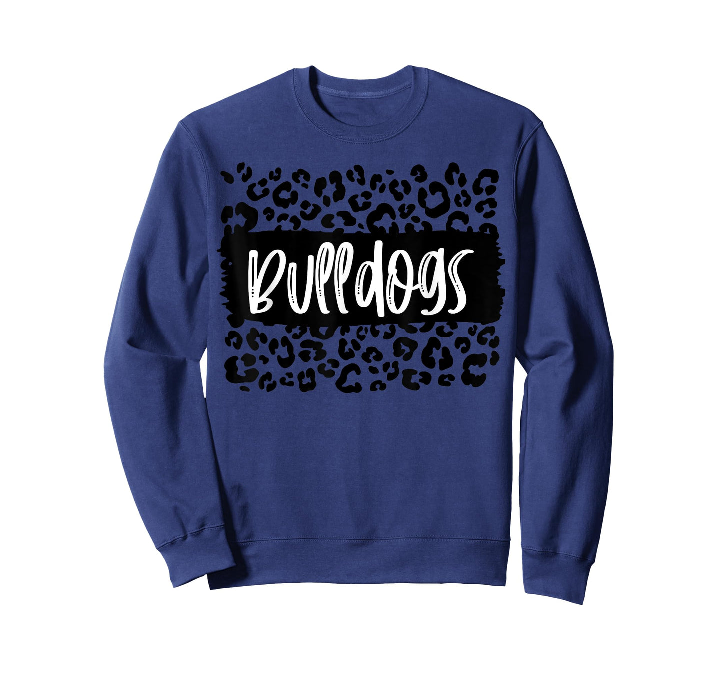 Bulldogs Team Mascot School Spirit Game Night Leopard Print T-Shirt