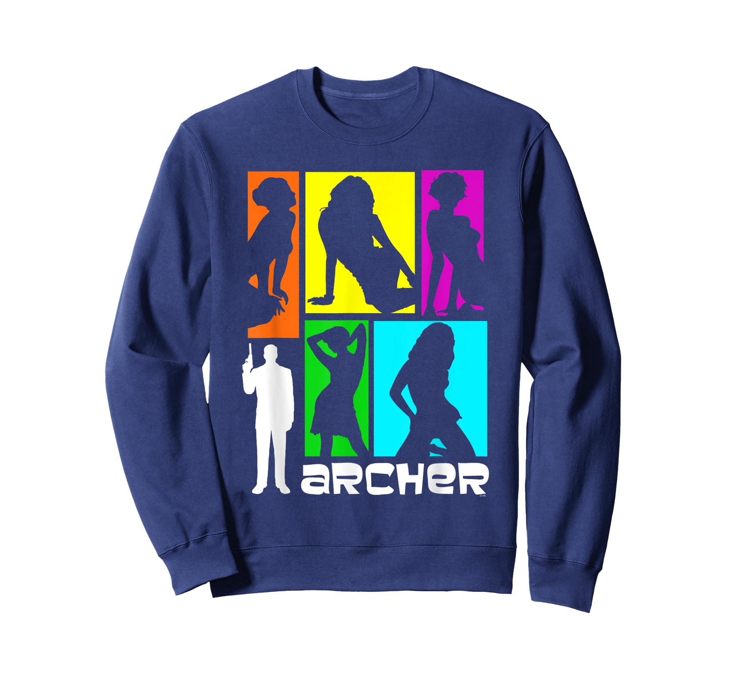 Archer Colorful Retro Silhouettes 60's Inspired Cartoon T-Shirt