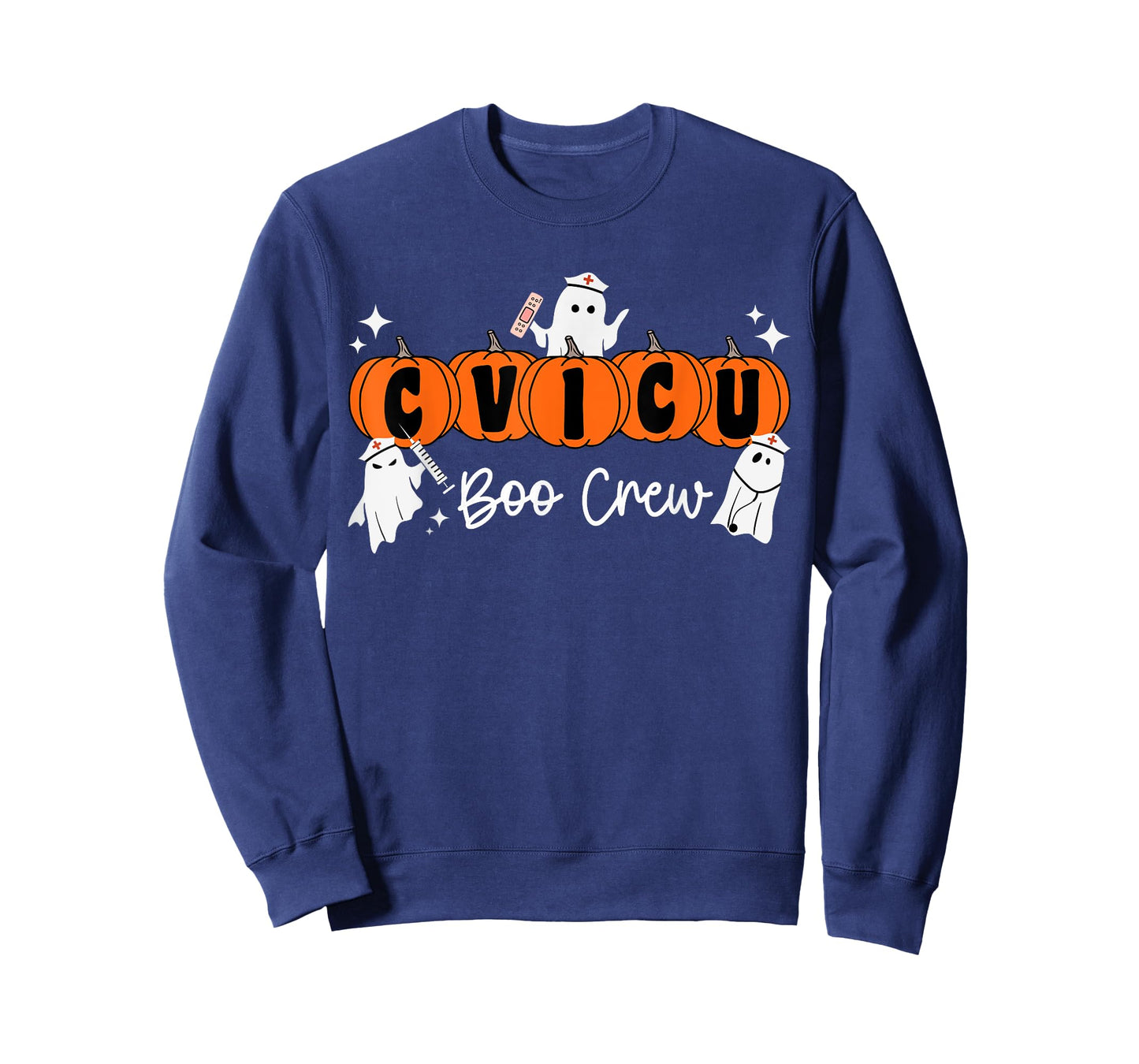 CVICU Boo Crew Ghost Pumpkin Costume CVICU Nurse Halloween T-Shirt