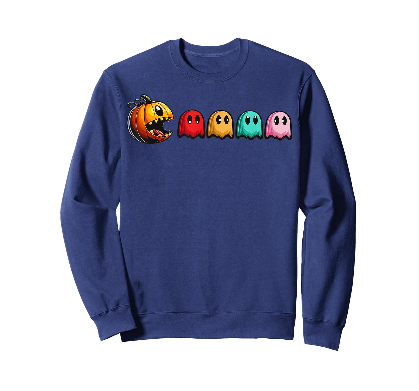 Halloween Pumpkin vs. Ghosts Retro Video Game T-Shirt