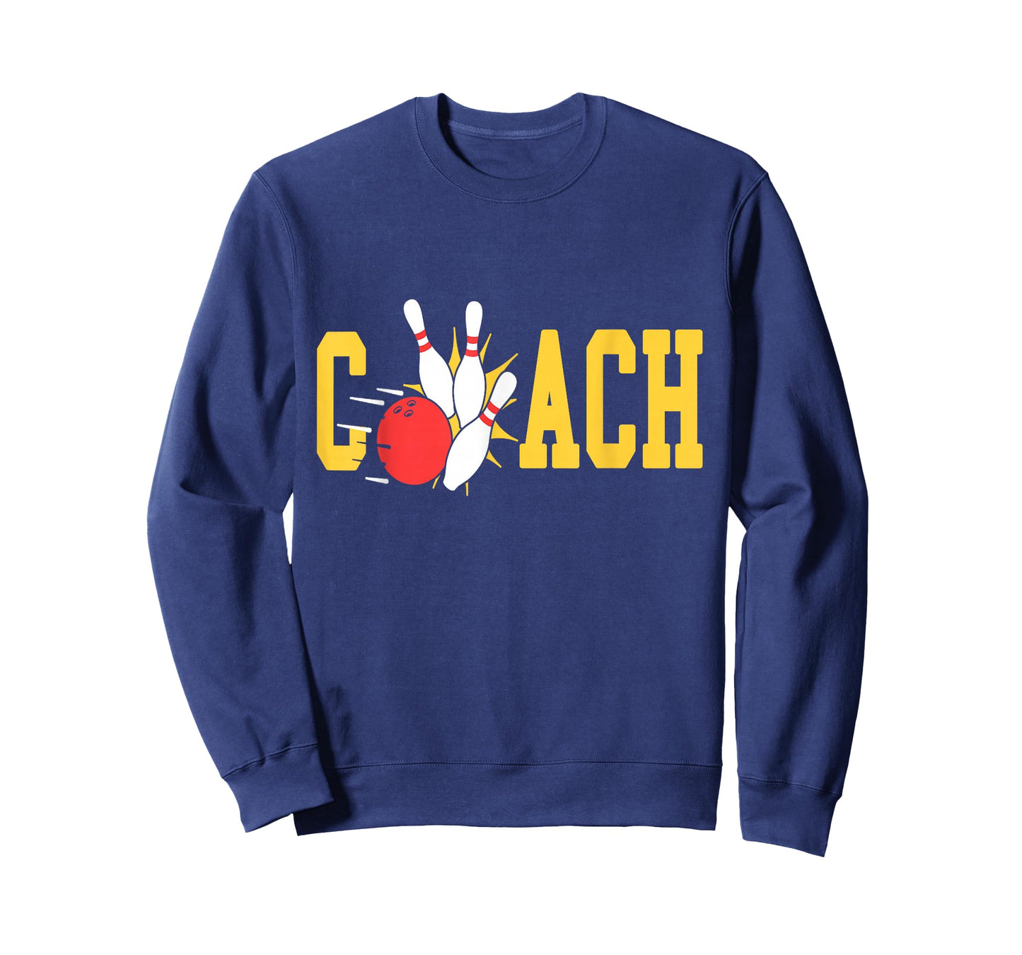 Bowling Coach Retro Strike Pins Ball Sports Team Fun T-Shirt