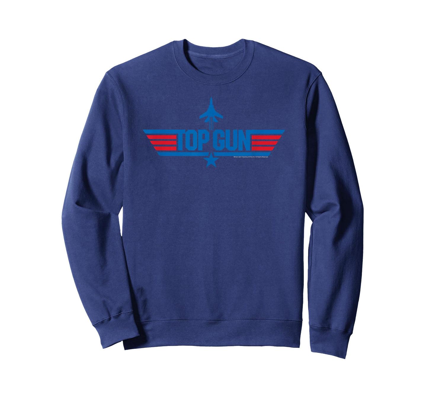 Top Gun Long Logo with Jet Red and Blue Action Movie T-Shirt