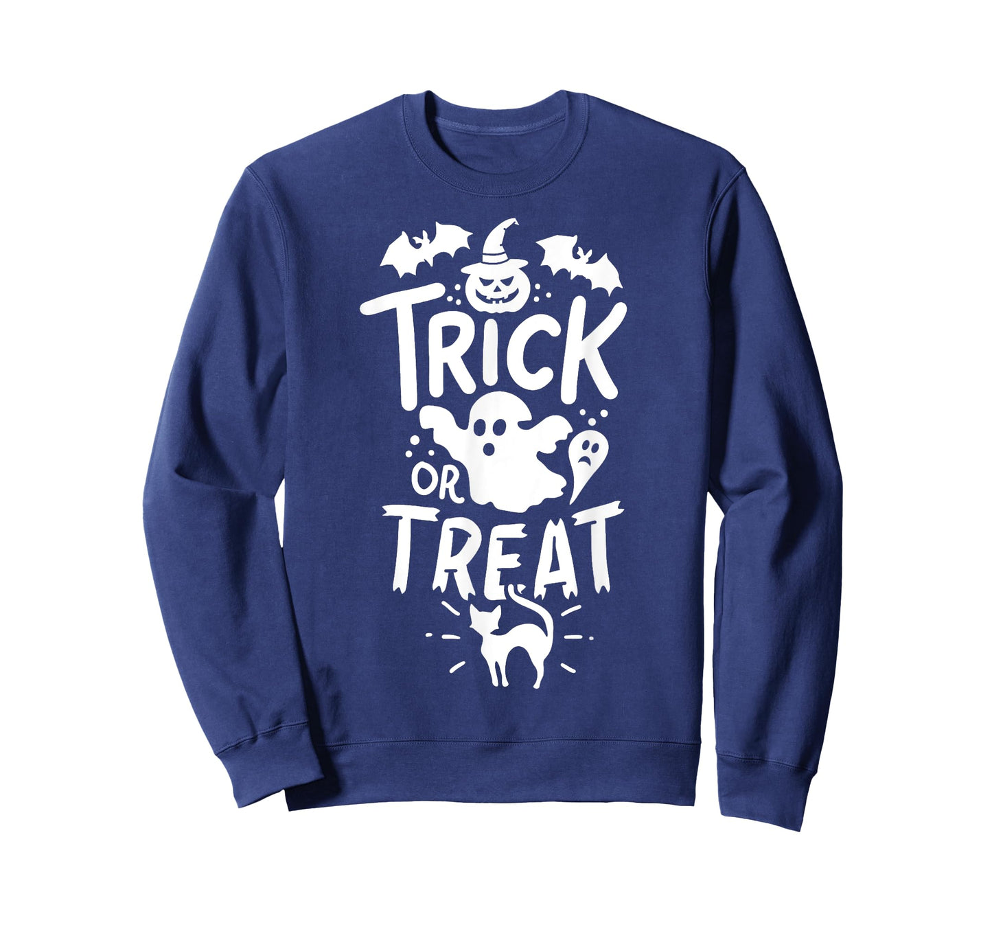 Halloween Trick Or Treat Tee Bat Ghost Pumpkin Cat T-Shirt for Men Women Kids
