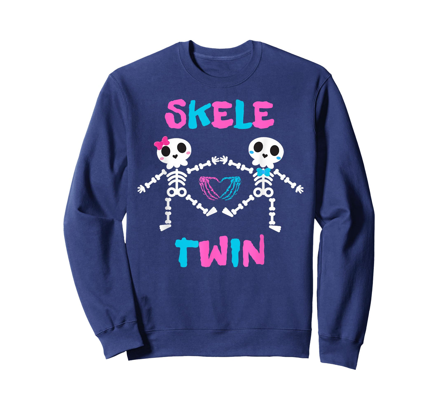 Skele Cute Twins Halloween Two Horror Skeletons Lover Family T-Shirt