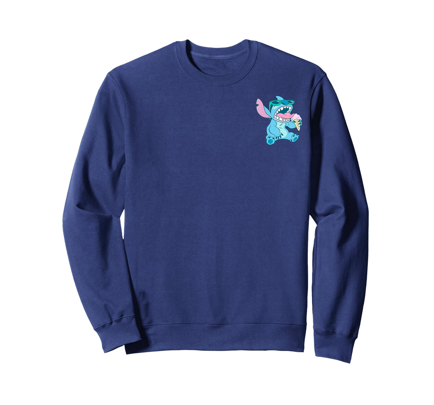 Disney Lilo & Stitch Eating Ice Cream Retro Pocket Logo T-Shirt