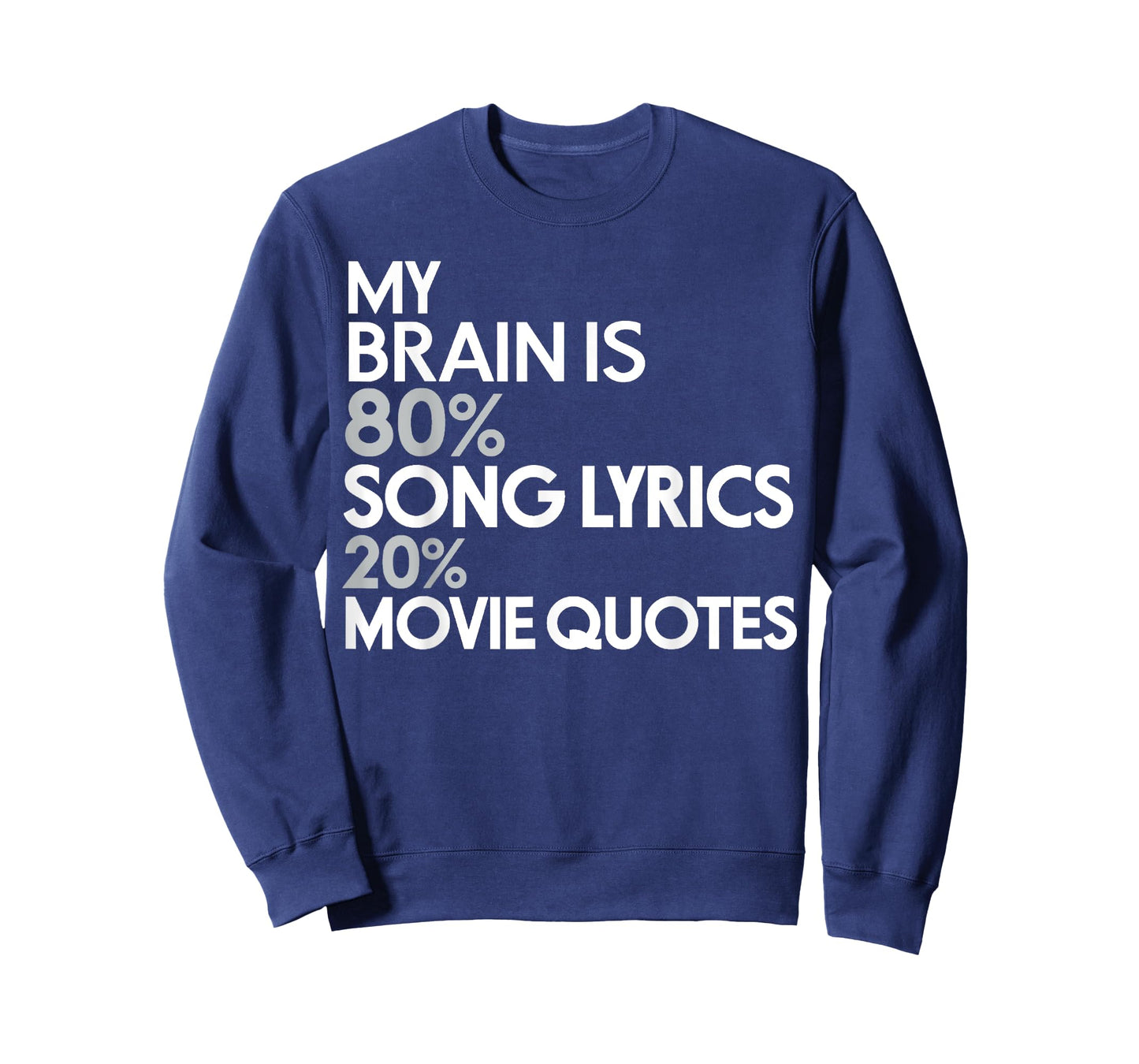 My Brain is 80% Song Lyrics 20% Movie Quotes: Funny T-Shirt T-Shirt