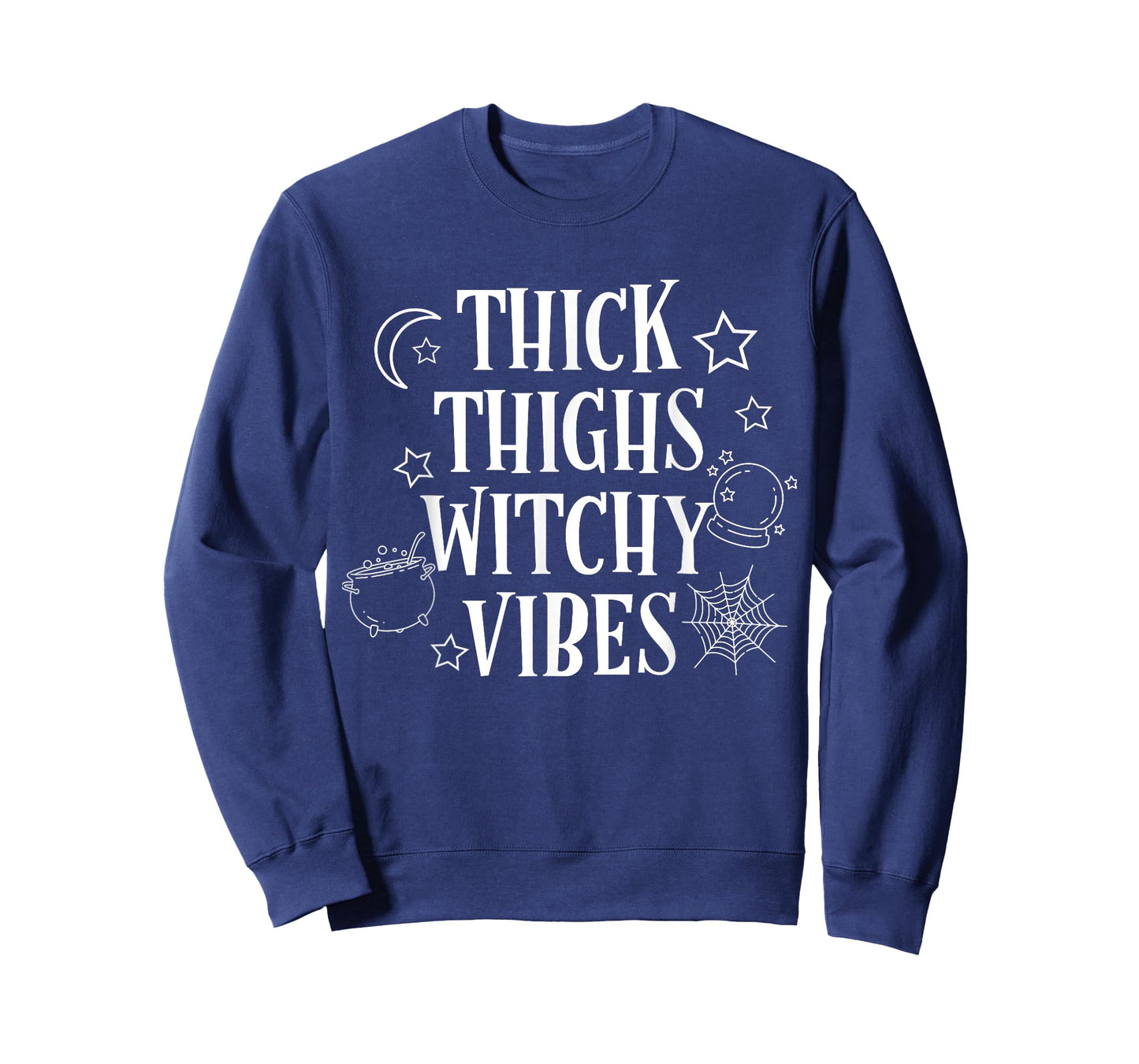 Thick Thighs Witch Vibes Funny Halloween T-Shirt