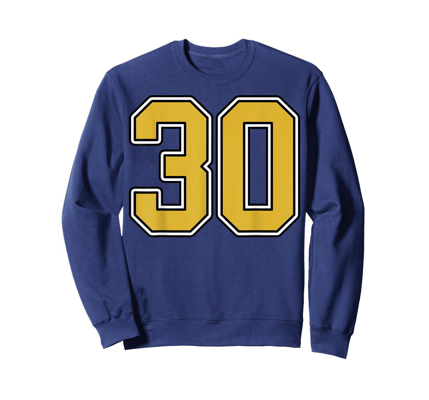 Old Gold Black White Sports Number 30 Jersey Uniform Player T-Shirt